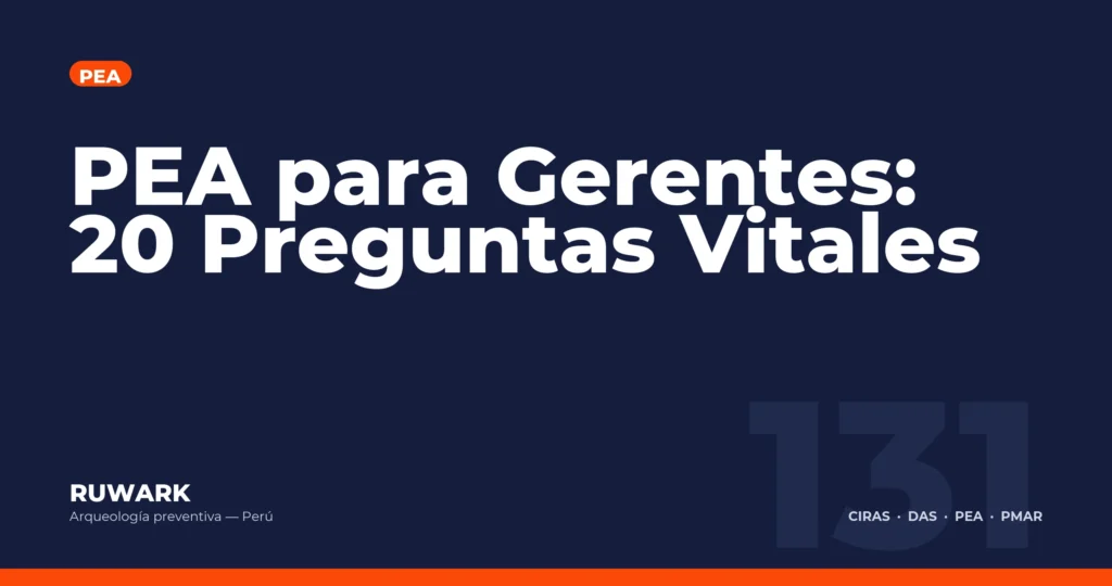 PEA para Gerentes: 20 Preguntas Vitales — RUWARK