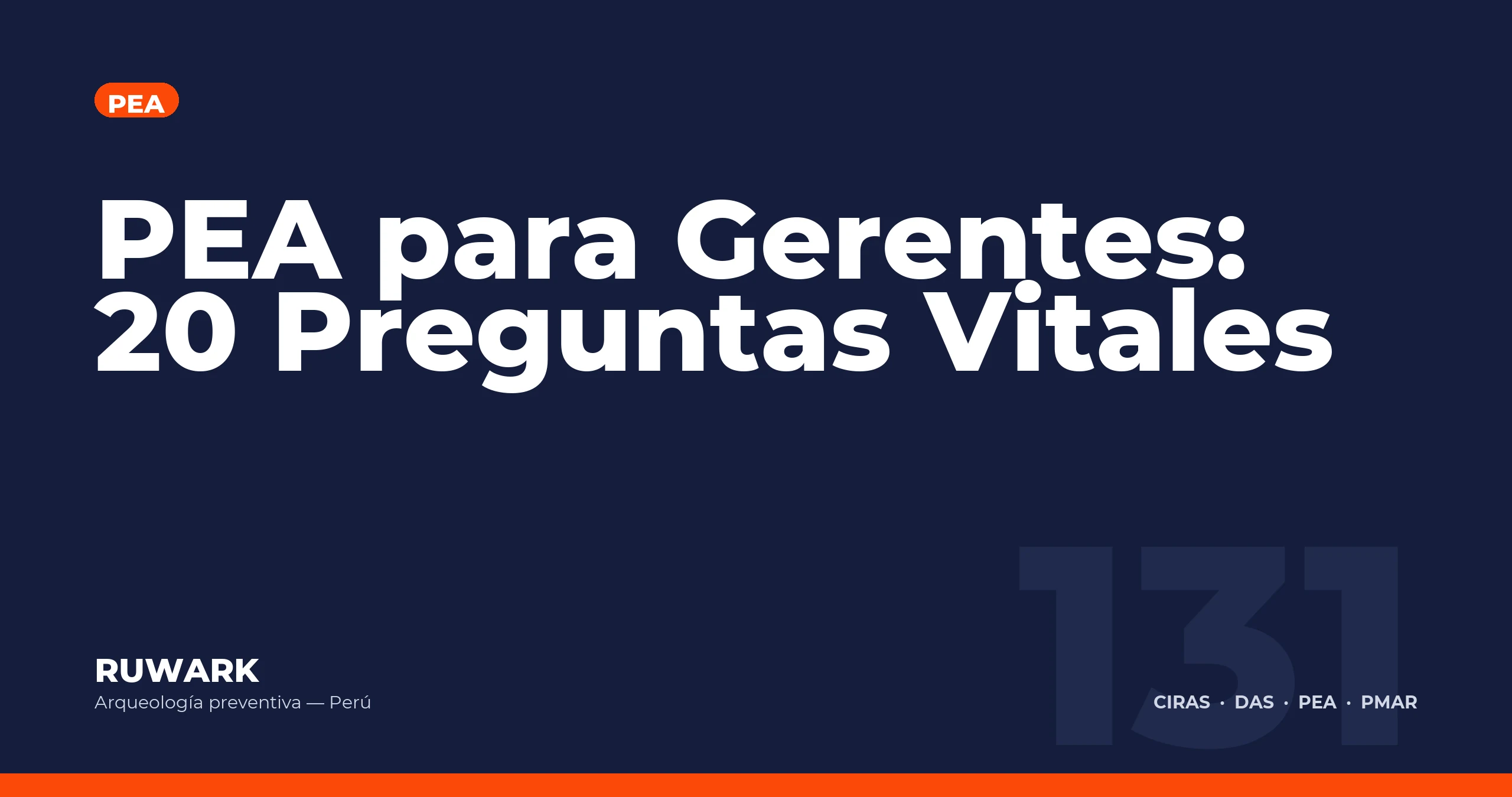 PEA para Gerentes: 20 Preguntas Vitales — RUWARK