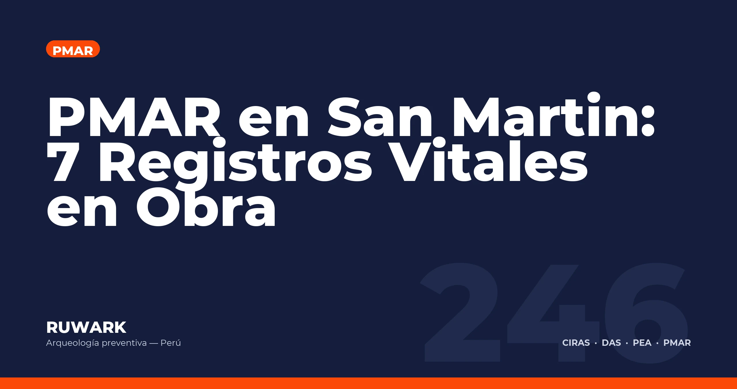 PMAR en San Martin: 7 Registros Vitales en Obra — RUWARK
