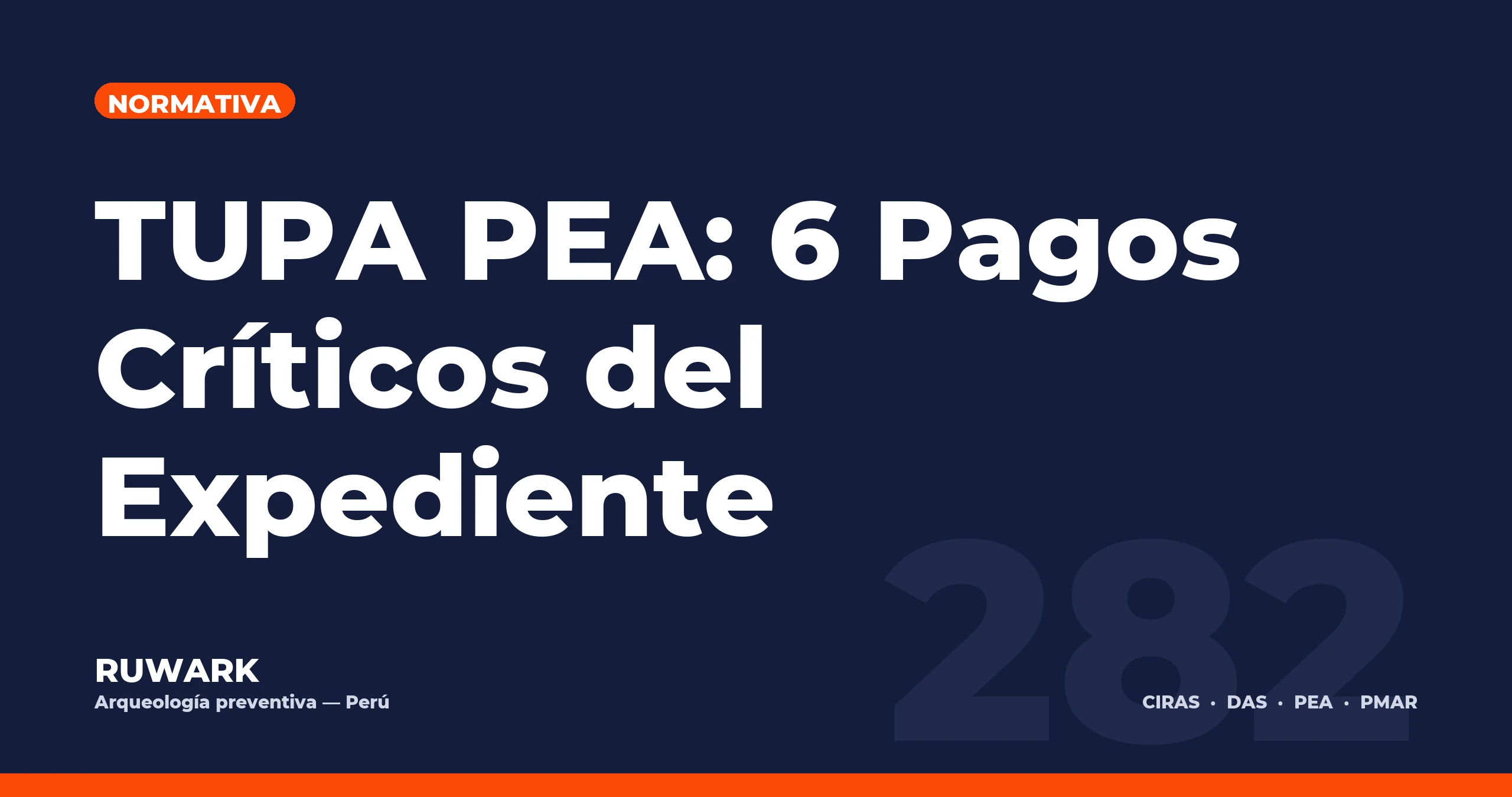 TUPA PEA: 6 Pagos Críticos del Expediente — RUWARK