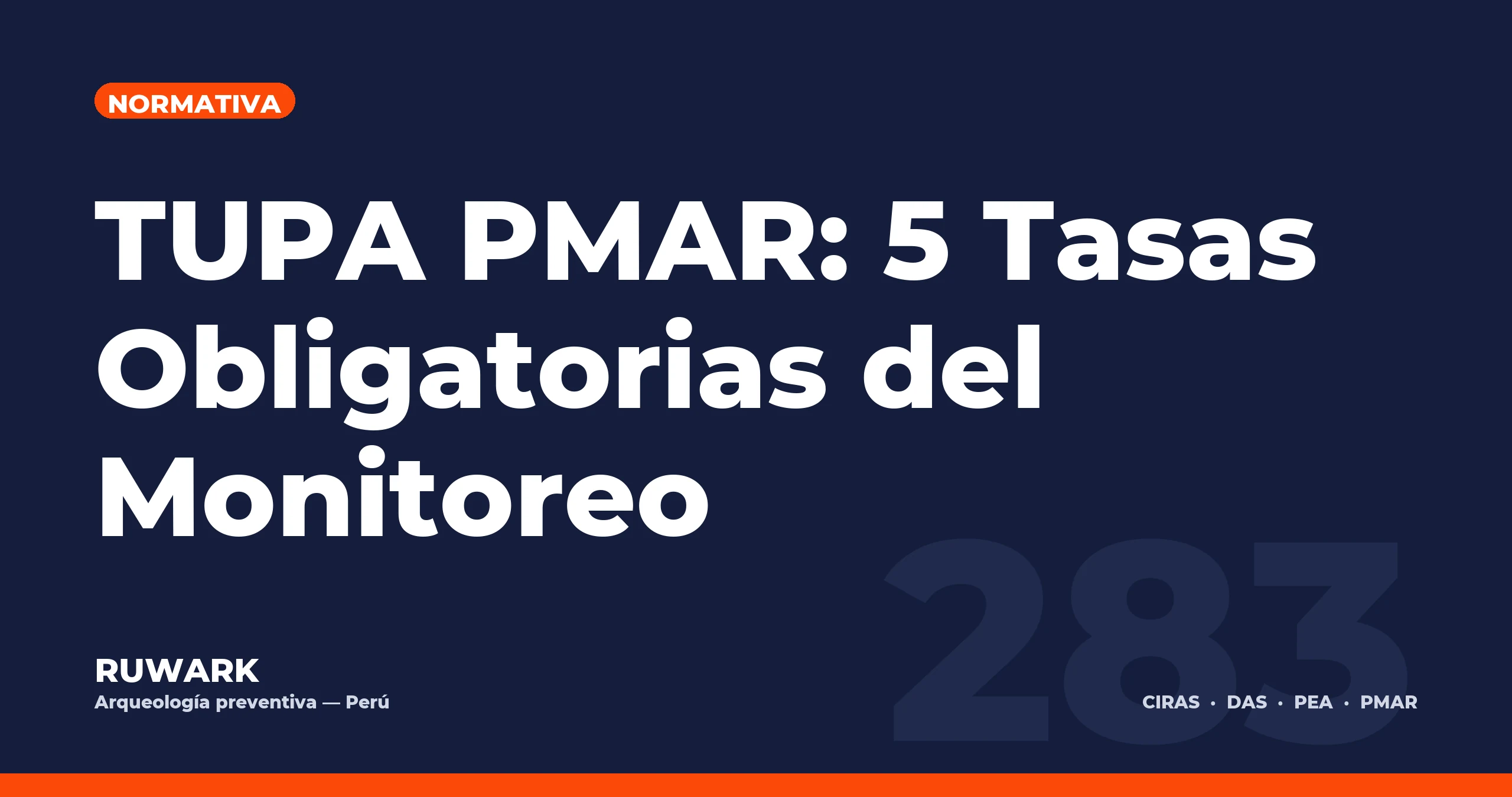 TUPA PMAR: 5 Tasas Obligatorias del Monitoreo — RUWARK