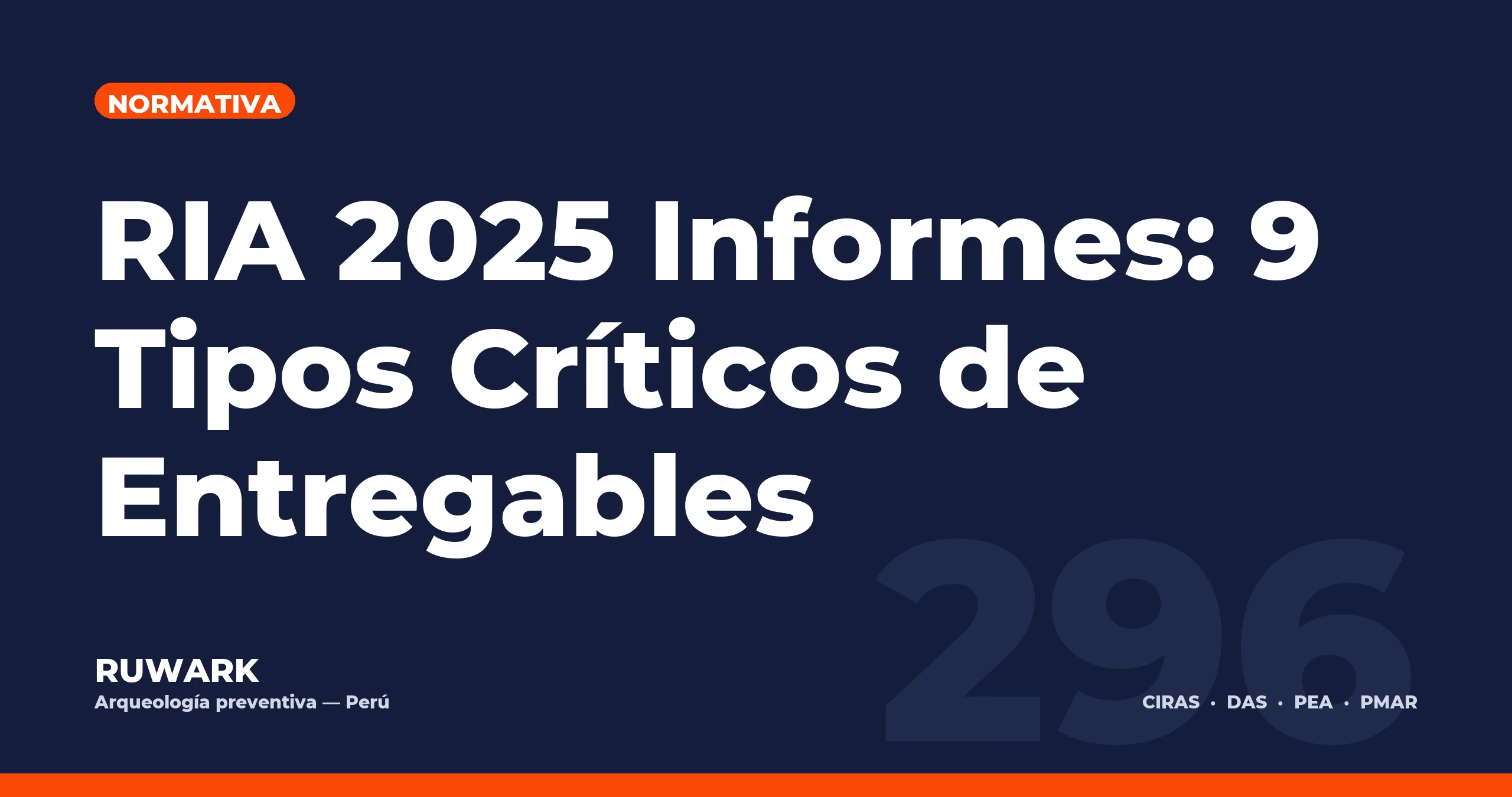 RIA 2025 Informes: 9 Tipos Críticos de Entregables — RUWARK
