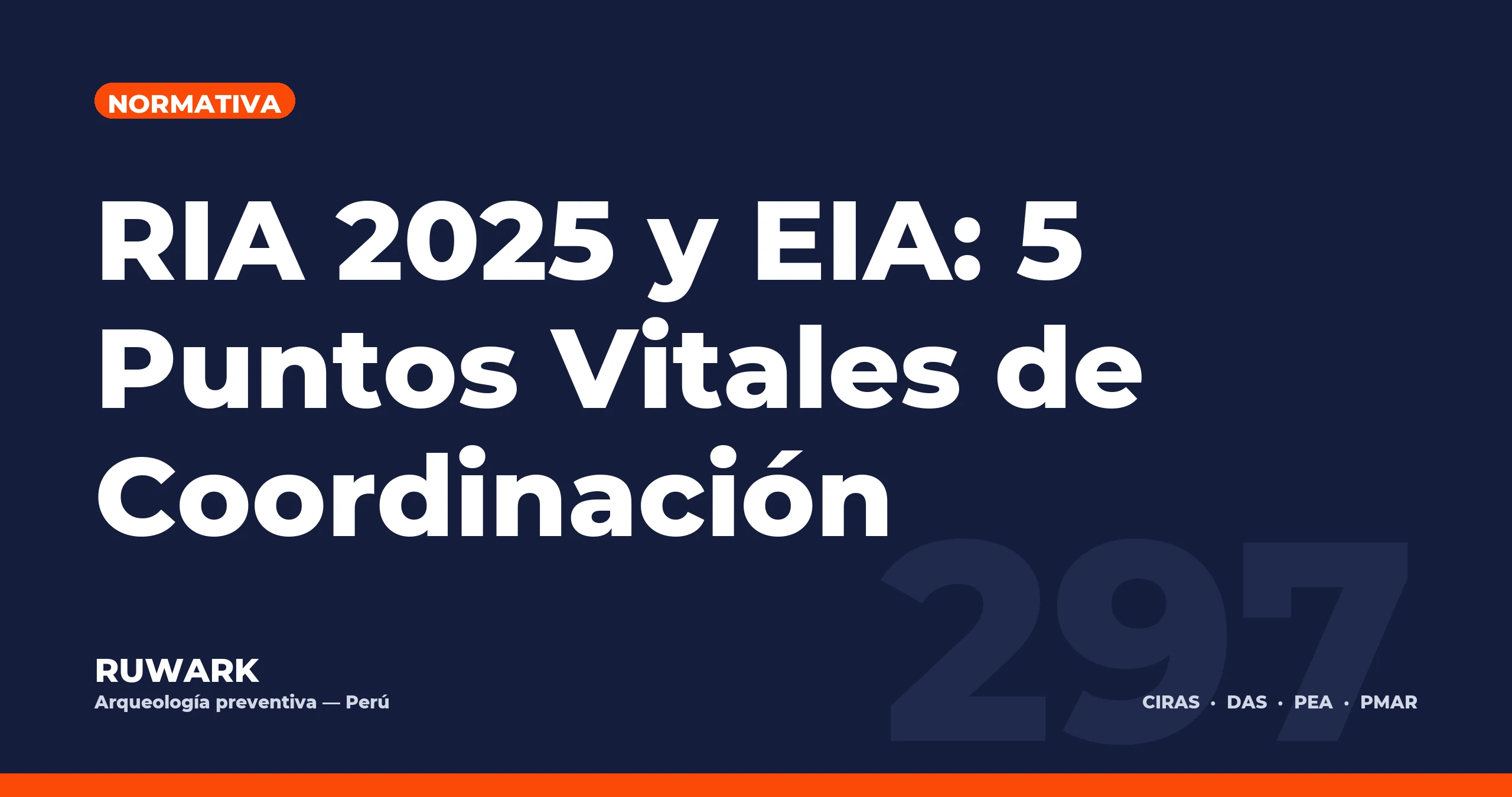 RIA 2025 y EIA: 5 Puntos Vitales de Coordinación — RUWARK