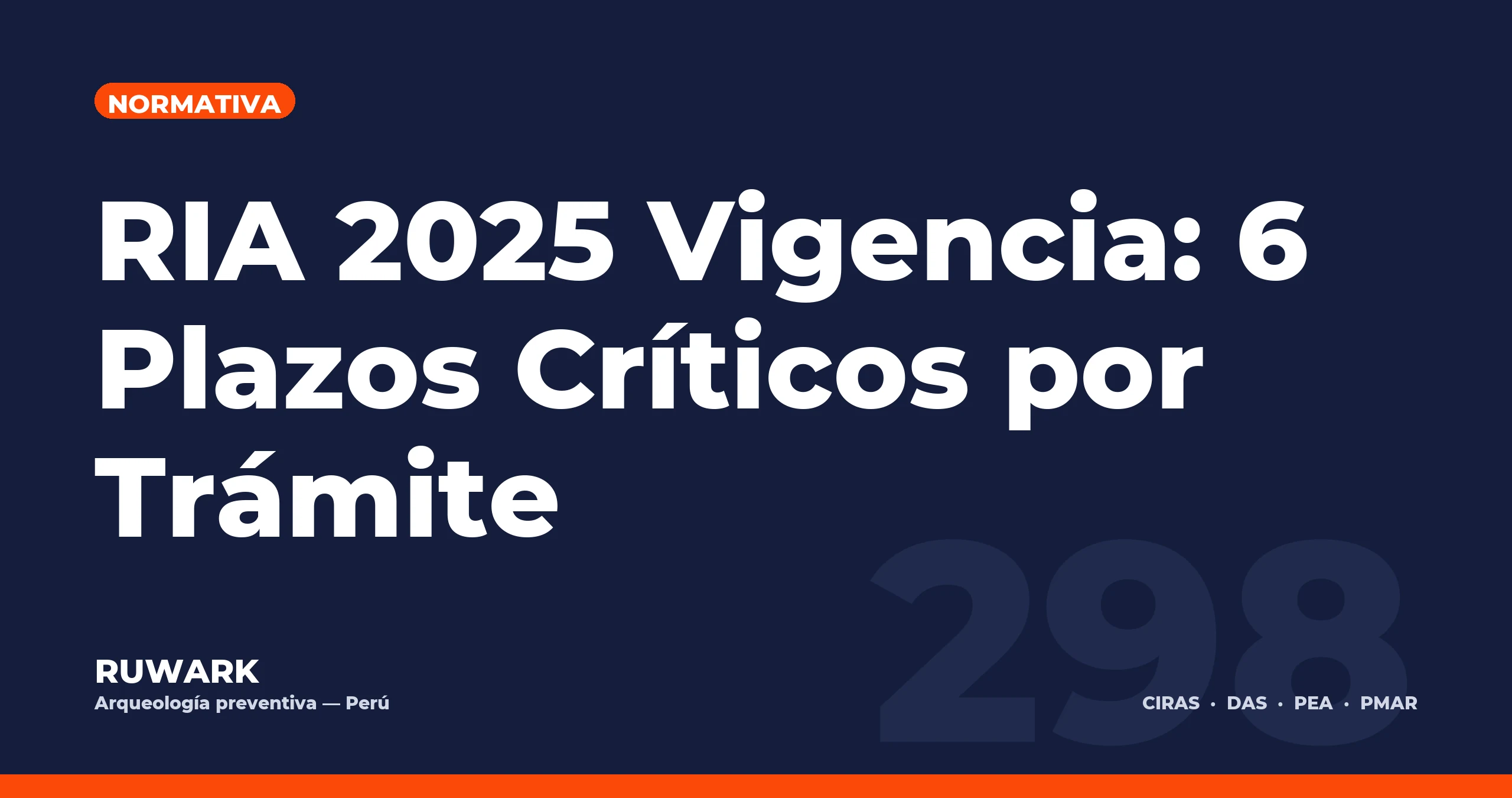 RIA 2025 Vigencia: 6 Plazos Críticos por Trámite — RUWARK