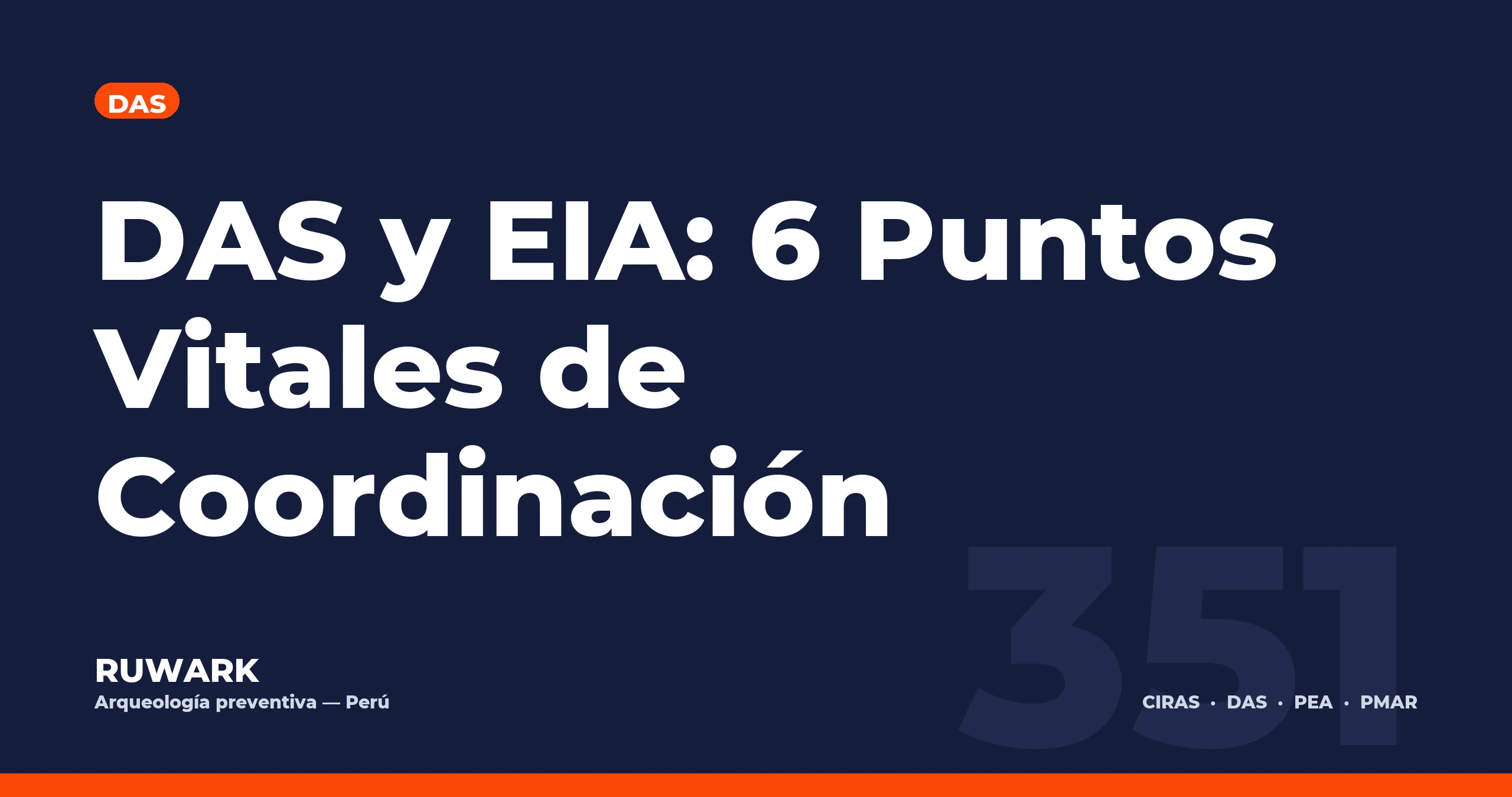 DAS y EIA: 6 Puntos Vitales de Coordinación — RUWARK