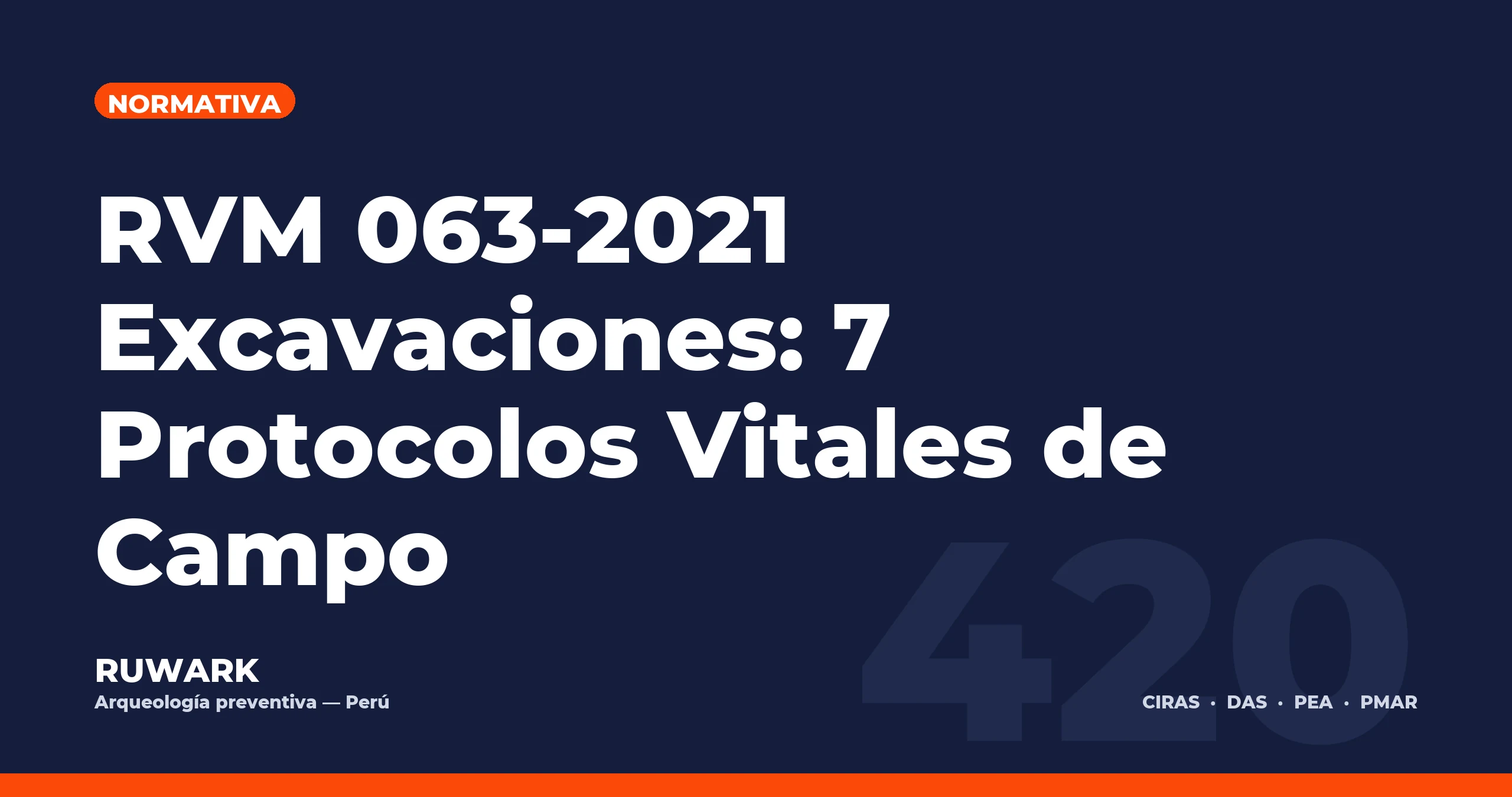 RVM 063-2021 Excavaciones: 7 Protocolos Vitales de Campo — RUWARK