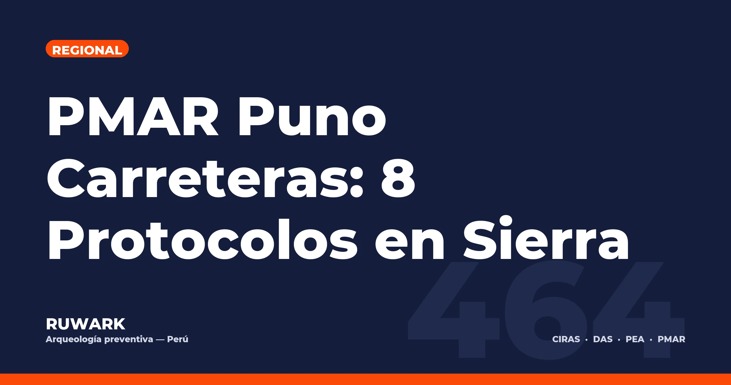 PMAR Puno Carreteras: 8 Protocolos en Sierra — RUWARK