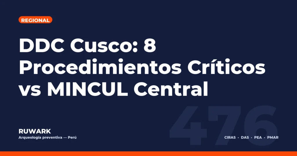 DDC Cusco: 8 Procedimientos Críticos vs MINCUL Central — RUWARK