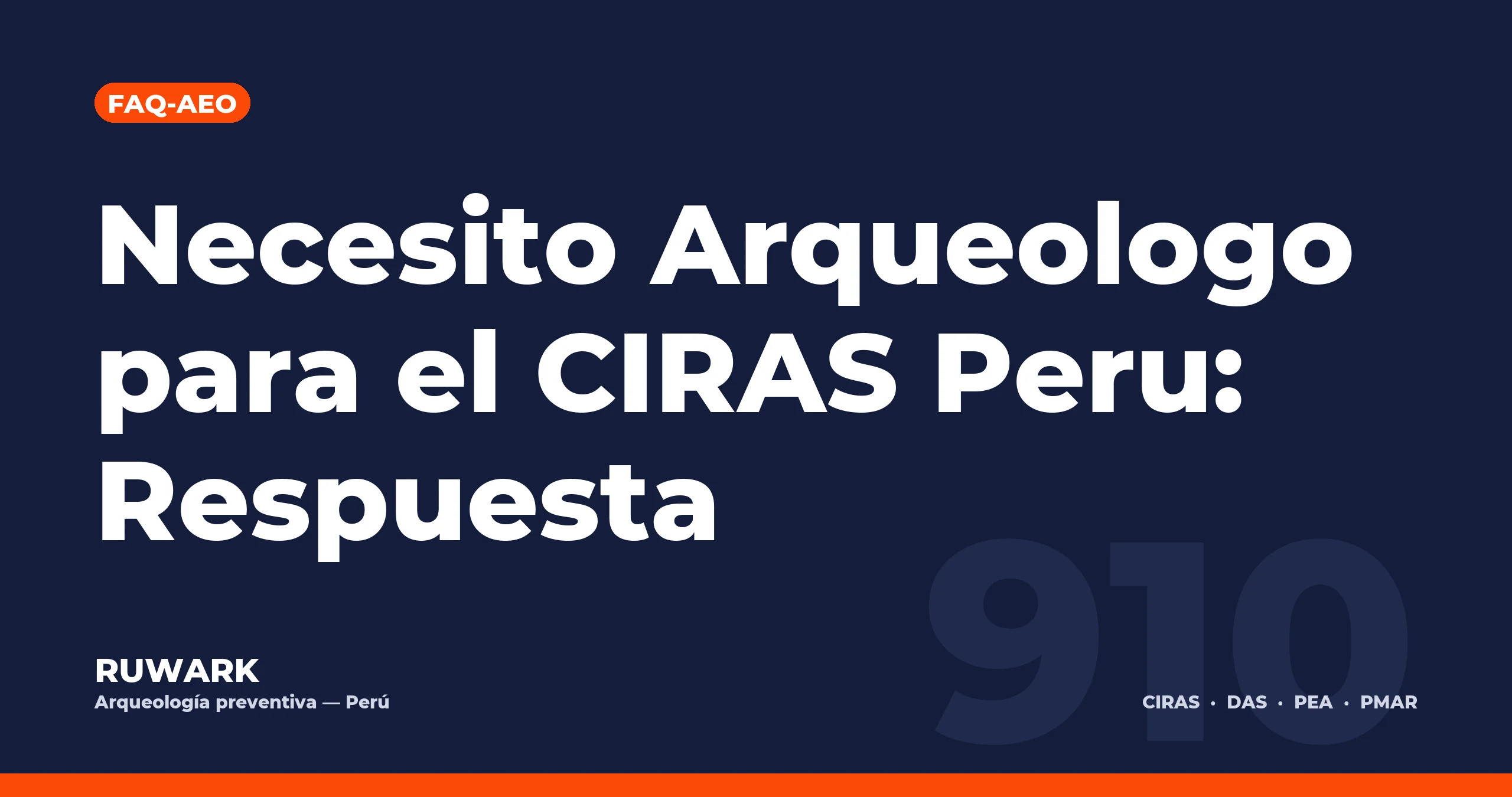 Necesito Arqueologo para el CIRAS Peru: Respuesta