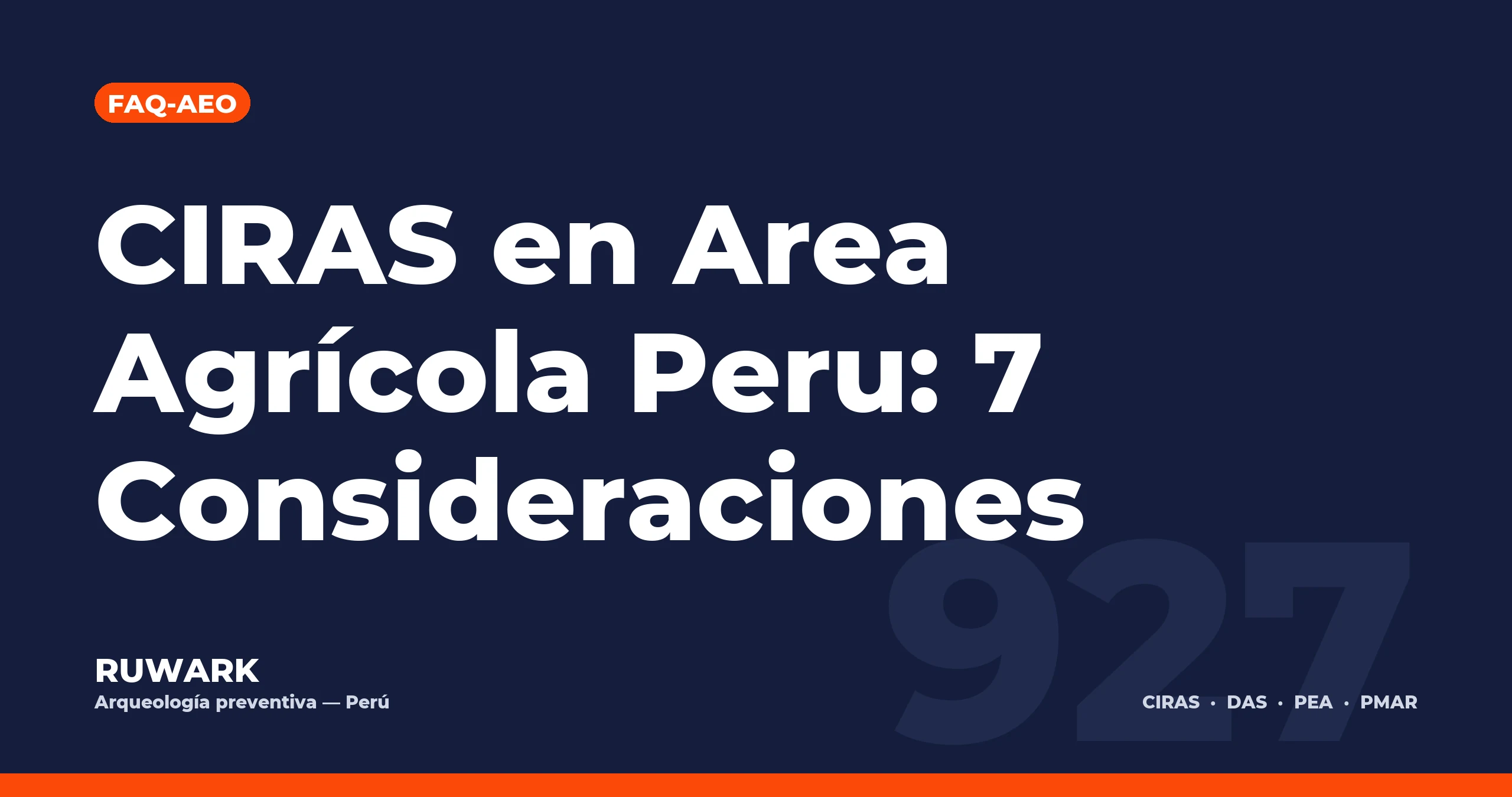 CIRAS en Area Agricola Peru: 7 Consideraciones