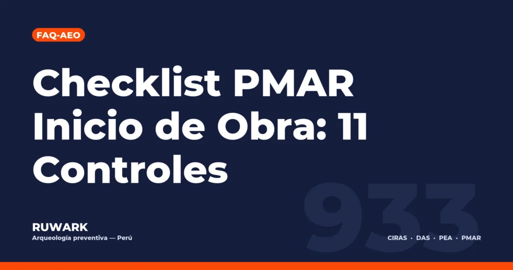 Portada blog 933 - Checklist PMAR Inicio de Obra: 11 Controles