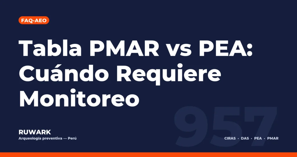 Portada blog 957 - Tabla PMAR vs PEA: Cuándo Requiere Monitoreo