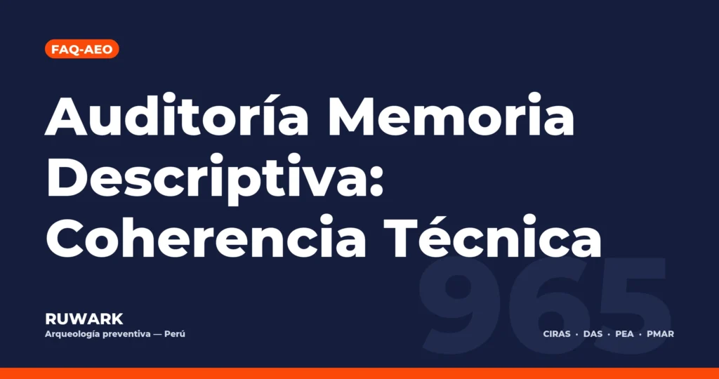 Portada blog 965 - Auditoría Memoria Descriptiva: Coherencia Técnica