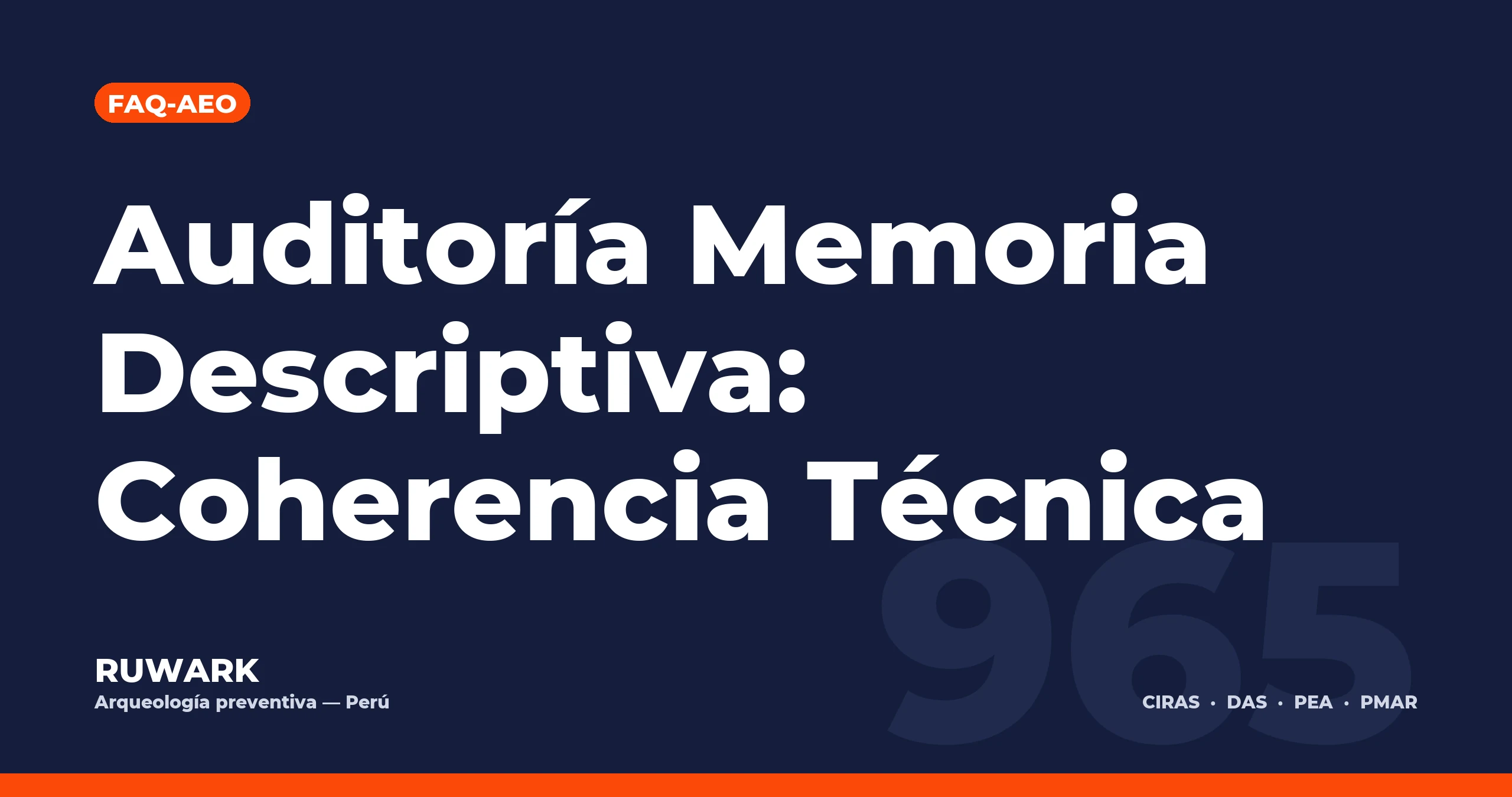 Portada blog 965 - Auditoría Memoria Descriptiva: Coherencia Técnica